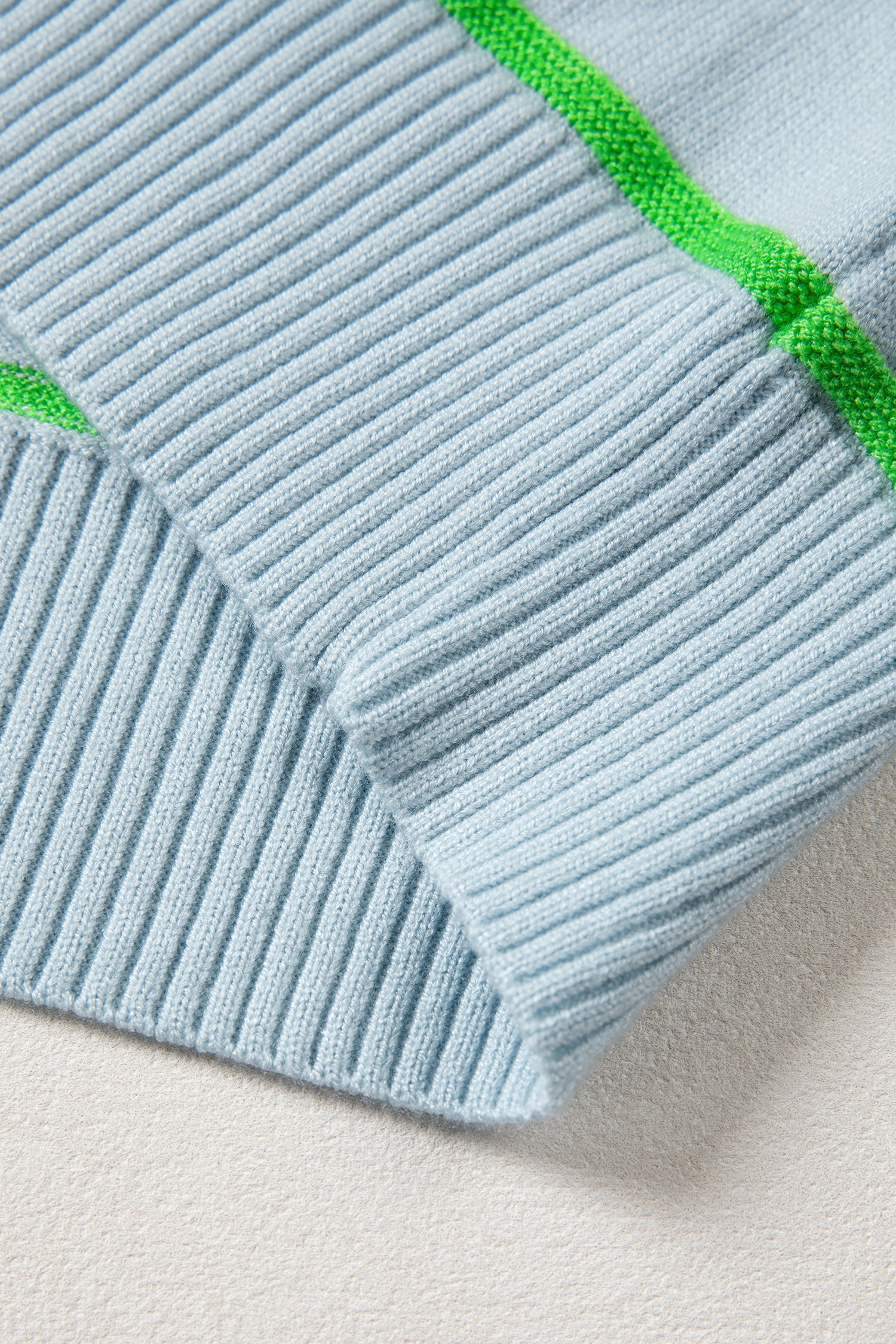 White Stripe Round Neck Knitted Sweater Tank